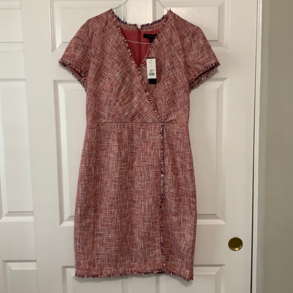 Banana Republic Tweed Shift Dress in Pink